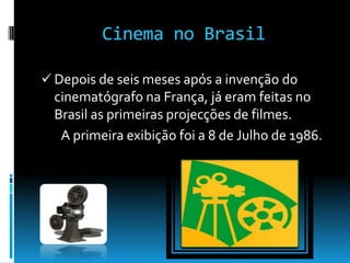 O cinema nasceu de novas inovações desde o domínio fotográfico  e de acção de movimento, utilizando a inveção de jogos ópticos. 