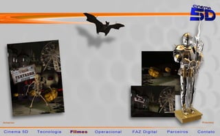 Trem Fantasma




                O terror fica por conta do Trem
                Fantasma, em um castelo
                abandonado e mal assombrado, com
                fantasmas e monstros.


                   Assistir um filme desse
                   gênero no Cinema 5D é
                   arriscado não conseguir
                   dormir a noite!
 