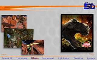 Jurassic Adventure




                     Para quem gosta de passeios no
                     Jurassic Adventure você conhece o
                     mundo dos dinossauros e seres pré-
                     históricos de uma maneira totalmente
                     diferente que você já viu.


                            Vôos em Pterodátilos, queda
                            em cachoeiras são algumas
                            das surpresas que te esperam.
 