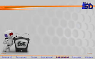 FAZ Digital - Produção de conteúdo




                    Flow Films,
                    empresa do grupo FAZ Digital, produz os filmes que você assiste no Cinema 5D.
                    Isso mesmo, a Flow Films é uma produtora de vídeo e animação gráfica, composta
                    por profissionais super capacitados e especialistas quando o assunto é Design Digital.
                    Assim fica fácil personalizar vinhetas animadas em 3D, realizar captação
                    estereoscópica e produzir filmes exclusivos.
 