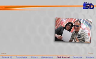 Photo 3D




Toda esta emoção não pode ser esquecida com o passar dos
anos, mas será registrada de uma maneira muito especial, em 3D!




A foto é feita com câmera especial, no próprio local, em frente a
painéis instalados na parede lateral do próprio Cinema 5D.




E em apenas 5 minutos os clientes já retiram sua Personal Photo 5D!




   (Este item, Photo 3D é opcional)
 