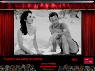 Suplício de uma saudade                 1955   ELENCO
                                               SINOPSE
                      Love is a many
                     splendored thing
                        The 4 Aces
 