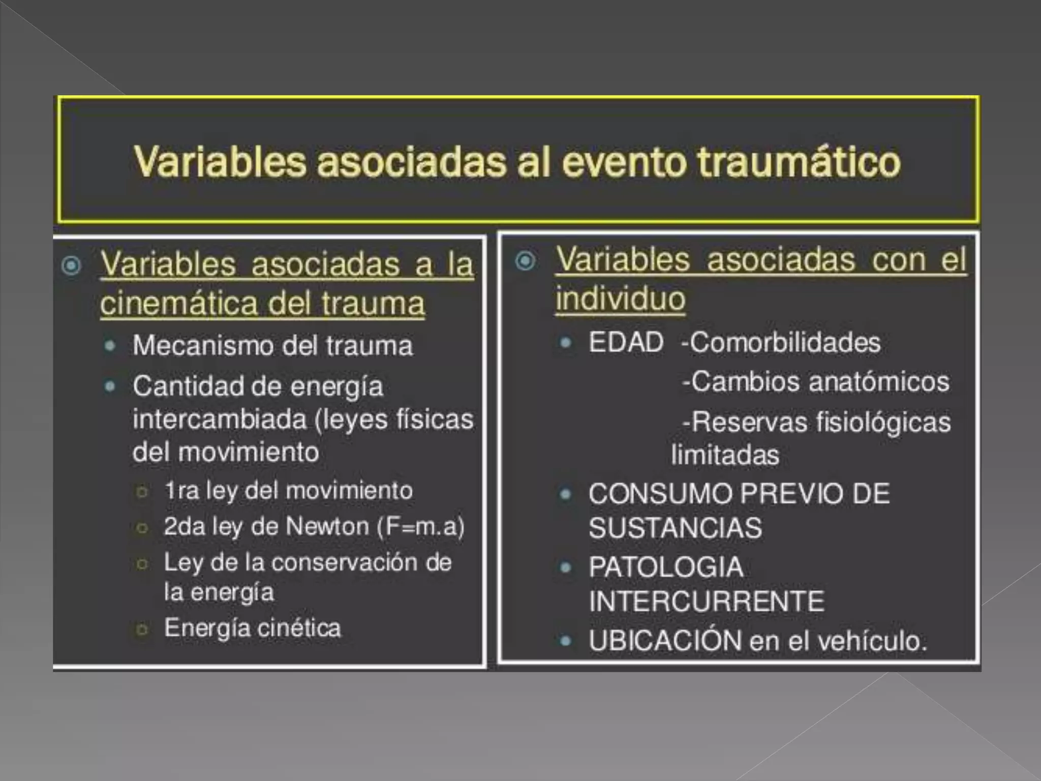 Cinematica del trauma | PPTX