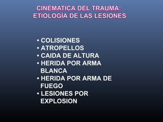Cinematica del trauma | PPT