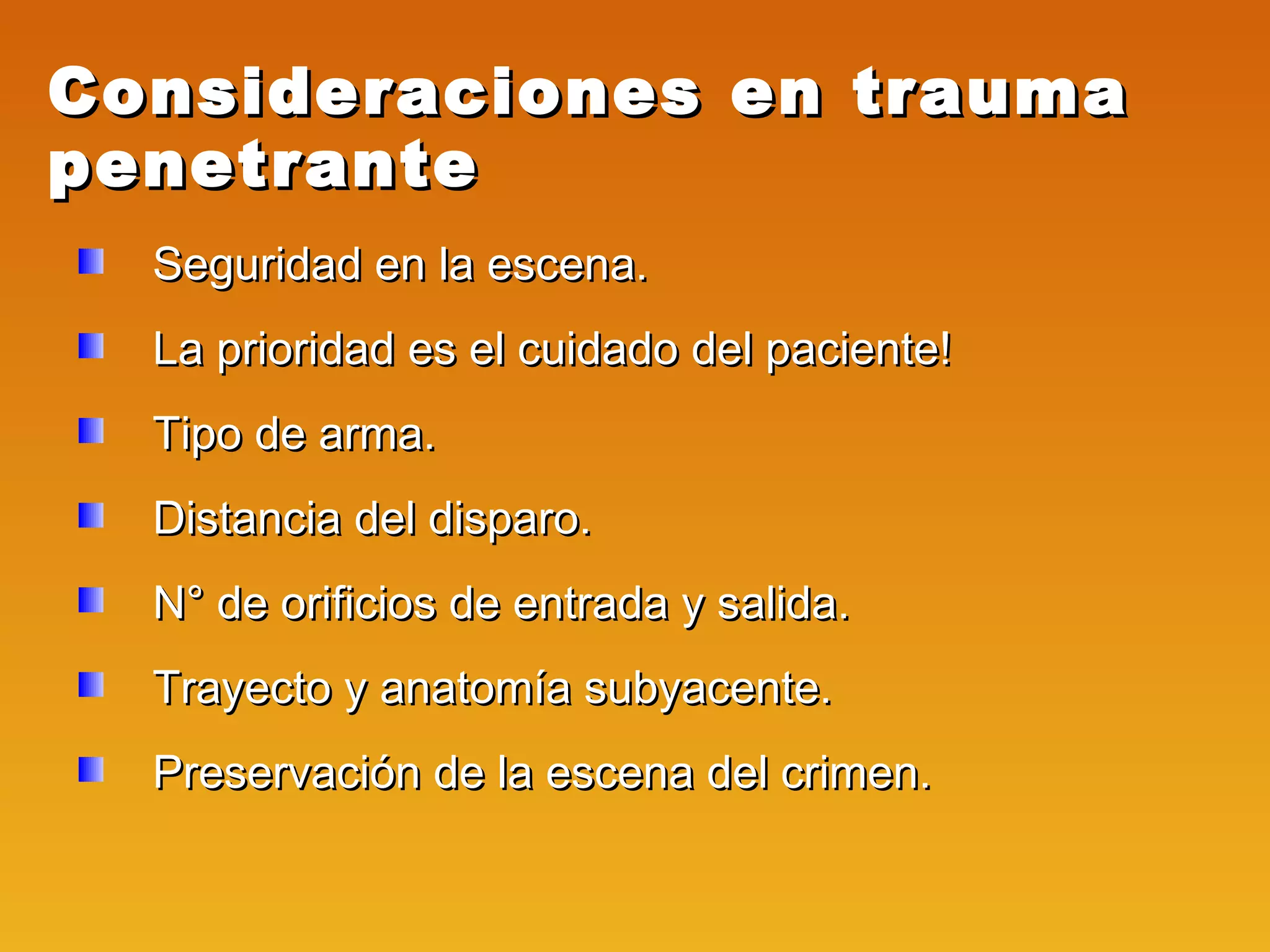 Cinematica del Trauma | PPT