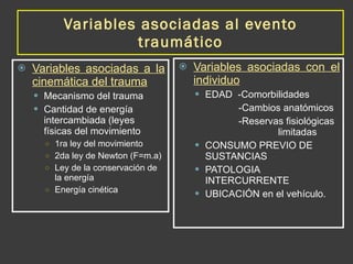 Cinematica del trauma u2 | PPT
