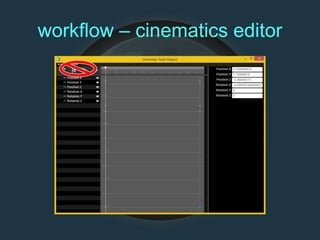workflow – cinematics editor
 