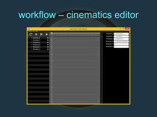 workflow – cinematics editor
 