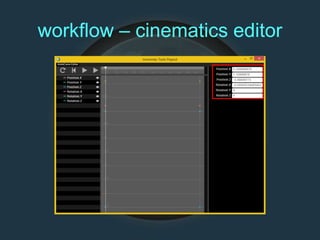 workflow – cinematics editor
 