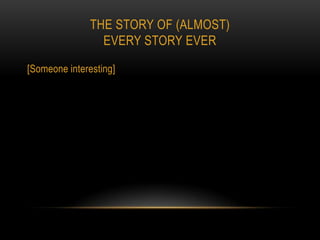 THE STORY OF (ALMOST)
                 EVERY STORY EVER

[Someone interesting]
 