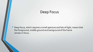 Cinematography | Media Studies | PPT