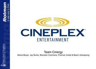 Team Cinergy
Alaina Boyer, Jay Burke, Brendan Cochrane, Pramod Jindal & Beam Ukarapong
 