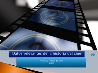 Datos relevantes de la historia del cine
                Historia y Estética del Cine
                           UABC
 