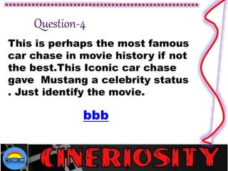 This is perhaps the most famous
car chase in movie history if not
the best.This Iconic car chase
gave Mustang a celebrity status
. Just identify the movie.
bbb
 