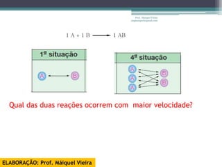 Prof. Maiquel Vieira
                                   engmaiquel@gmail.com




  Qual das duas reações ocorrem com maior velocidade?




ELABORAÇÃO: Prof. Máiquel Vieira
 