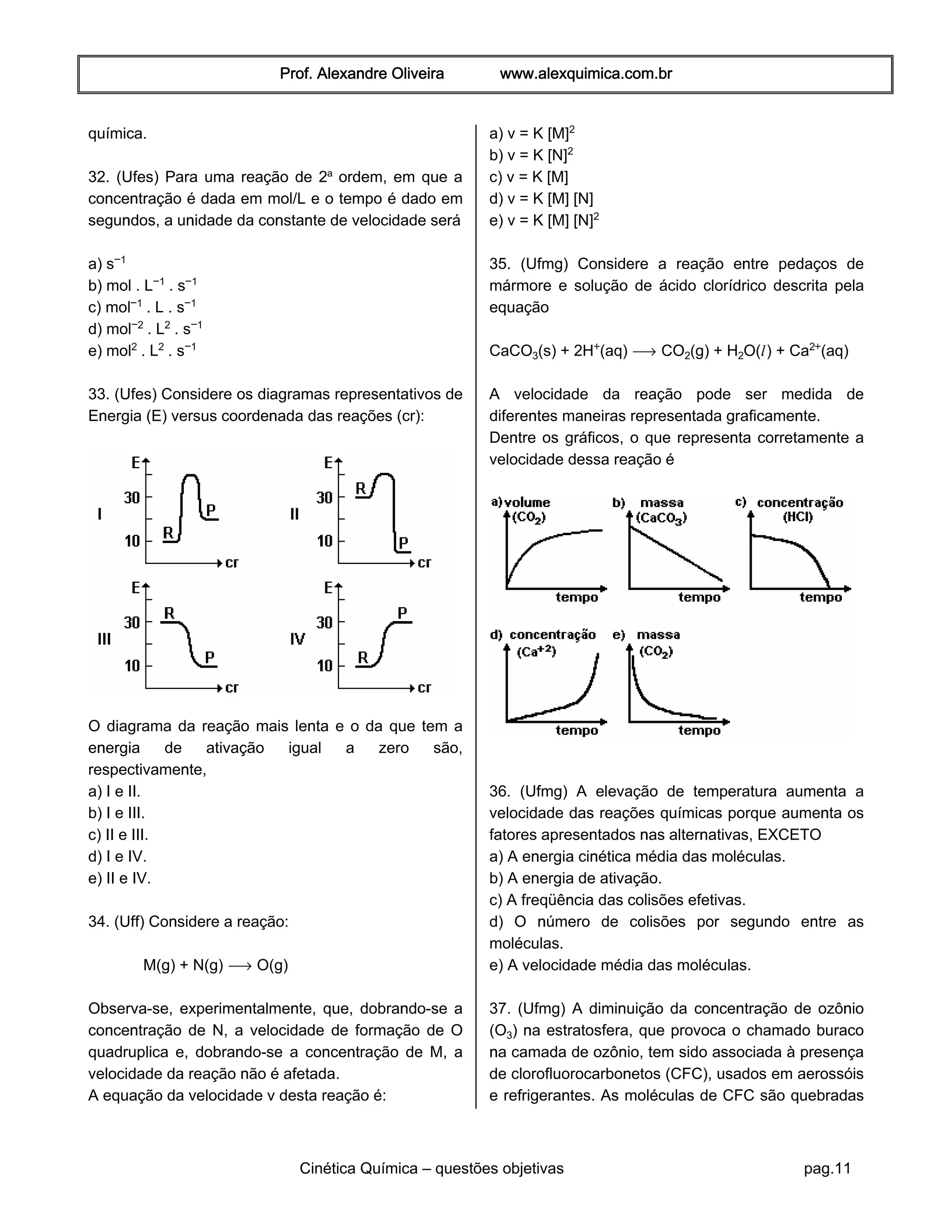 Cinetica quimica questoes_objetivas[1] | PDF