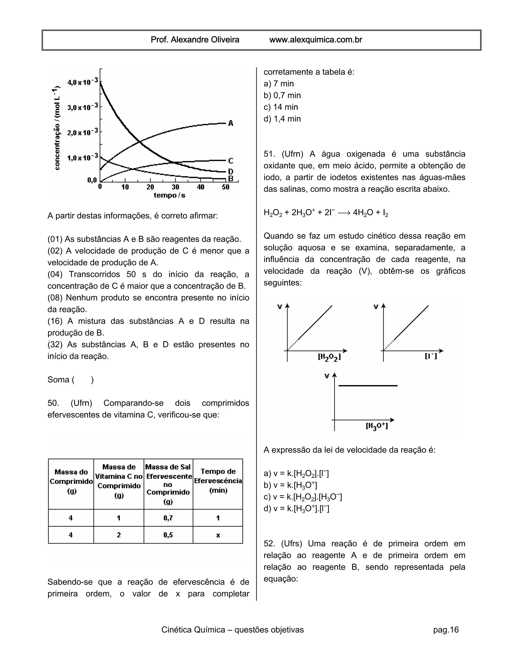 Cinetica quimica questoes_objetivas[1] | PDF