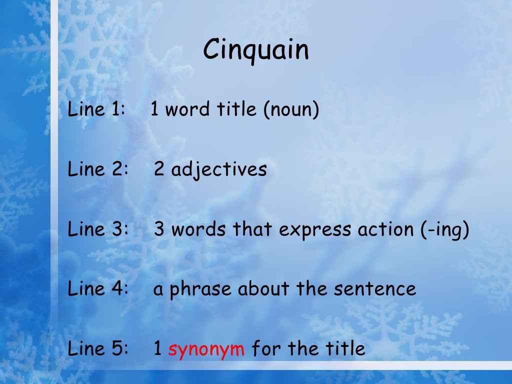 Cinquain Lesson