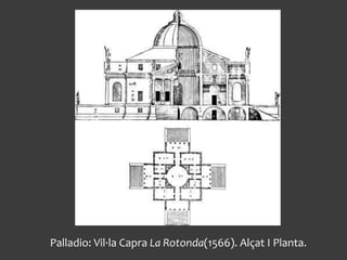 Palladio: Vil·la Capra La Rotonda(1566). Alçat I Planta.
 