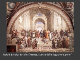 Rafael Sanzio: Escola D’Atenes. Stanza della Segnatura. (1509)
 
