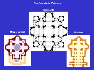 Bramante Miguel Angel Maderno Diseños planta Vaticano 