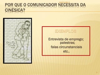 POR QUE O COMUNICADOR NECESSITA DA
CINÉSICA?
Entrevista de emprego;
palestras;
falas circunstanciais
etc..
6
MARTA MELO
 