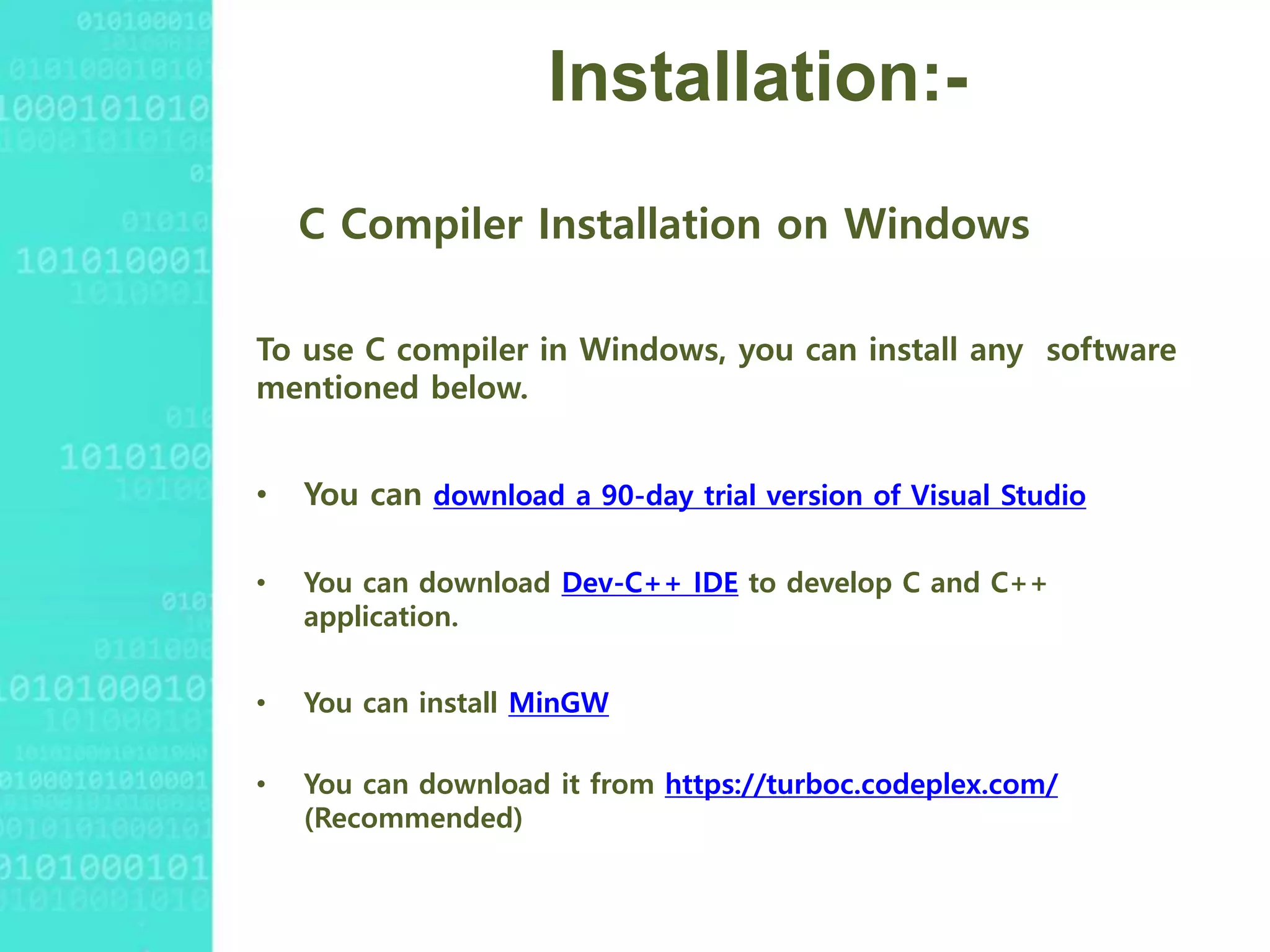 C installation guide | PPTX
