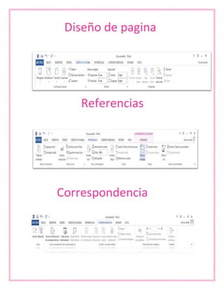 Diseño de pagina
Referencias
Correspondencia
 