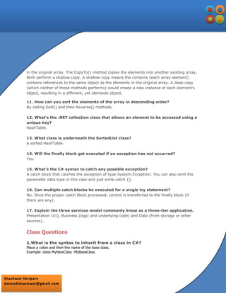 C# interview quesions