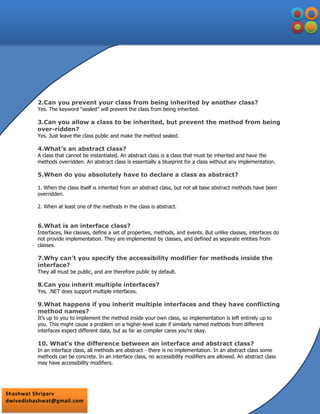 C# interview quesions