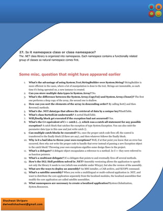 C# interview quesions