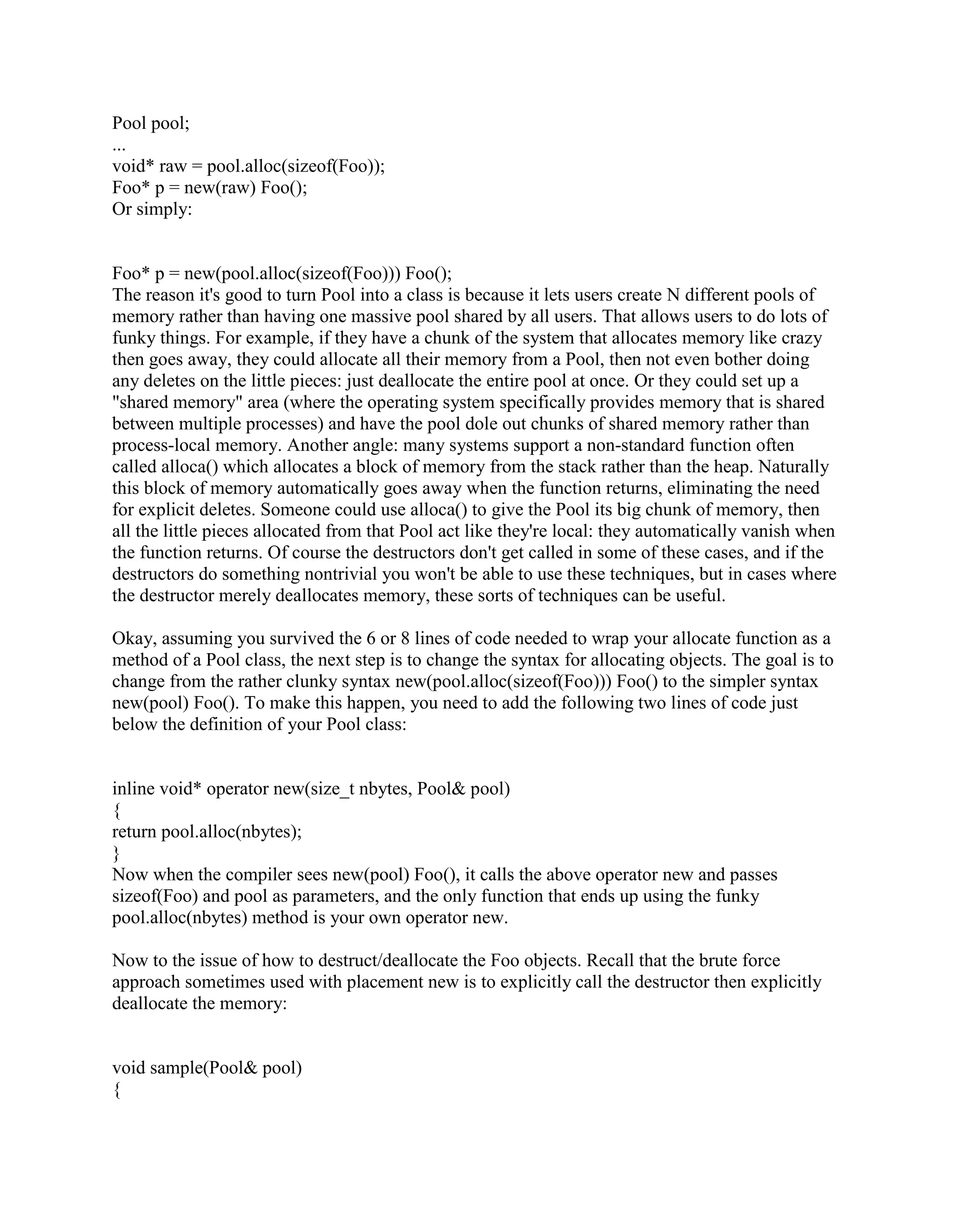 able to make very strong promises regarding that infrastructure (e.g., if it were a doubly linked 
list, it might guarantee that every forward pointer was matched by a backwards pointer from the 
next Node). 
So, we see here an example of where the values of some of a class's data is the responsibility of 
users (in which case the class needs to have get()/set() methods for that data) but the data that the 
class wants to control does not necessarily have get()/set() methods. 
Note: the purpose of this example is not to show you how to write a linked-list class. In fact you 
should not roll your own linked-list class since you should use one of the container classes 
provided with your compiler. Ideally you'll use one of the standard container classes such as the 
std::list template. 
 