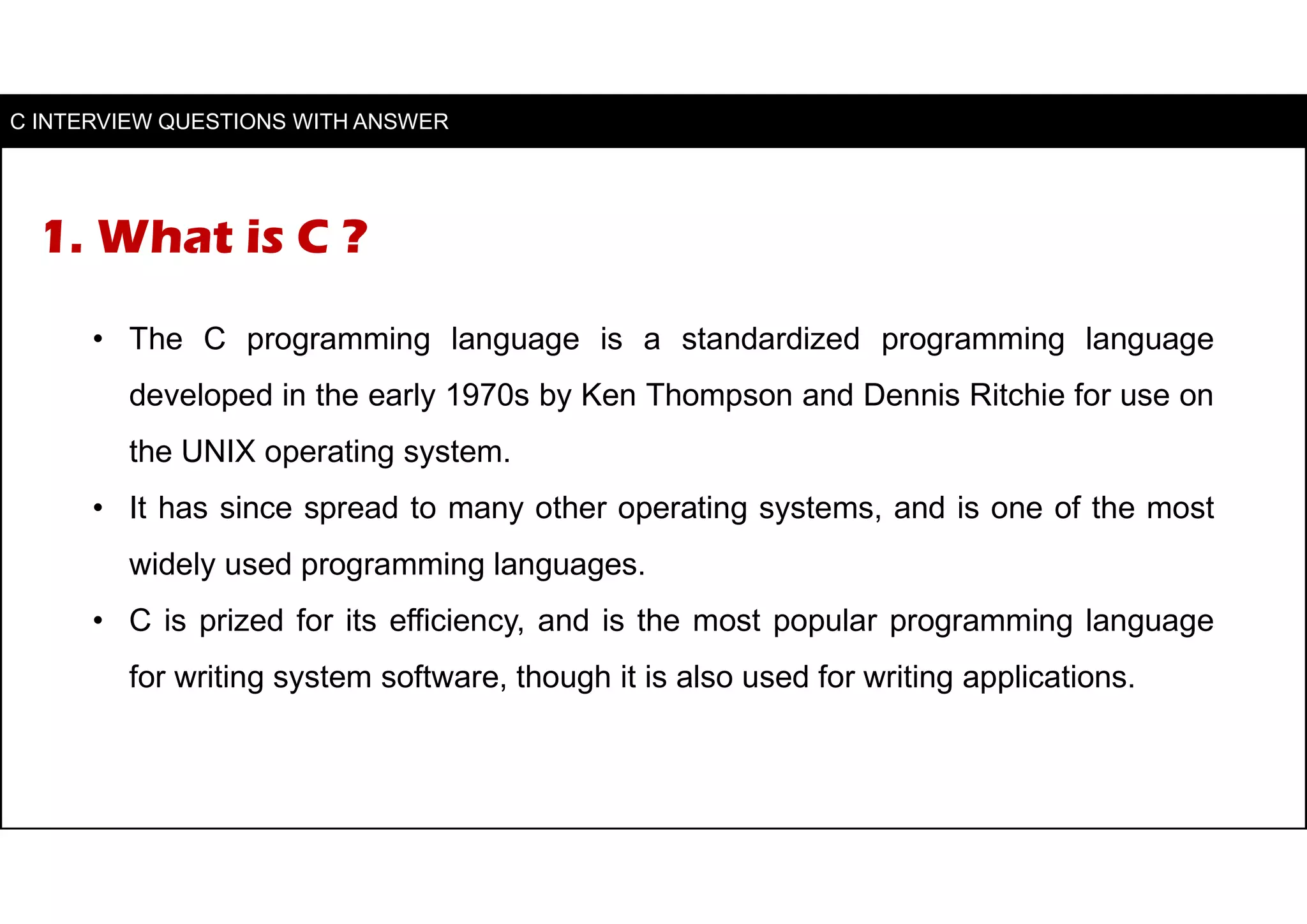 C interview questions | PPT