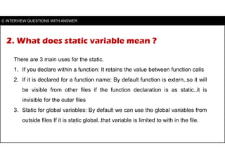 C interview questions | PPT