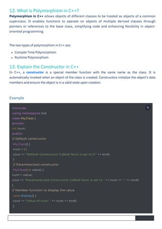C++ Interview Questions and Answers PDF By ScholarHat | PDF