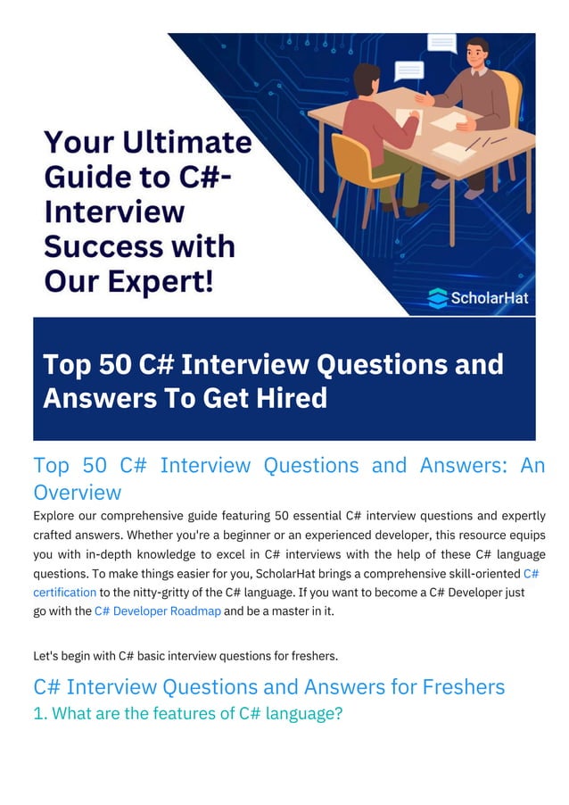 C Interview Questions Pdf By Scholarhat Pdf C Interview Questions Pdf By Scholarhat Pdf