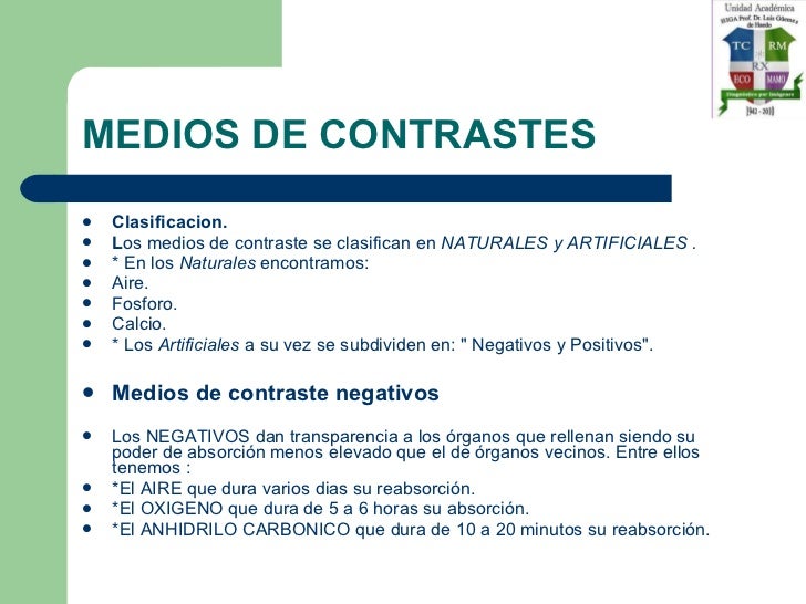 Cintia medios de contraste