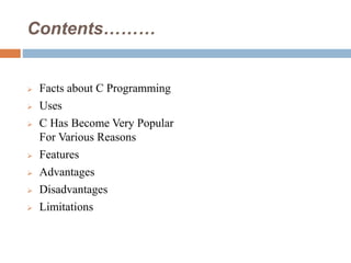 Introduction to C Programming Language | PPT