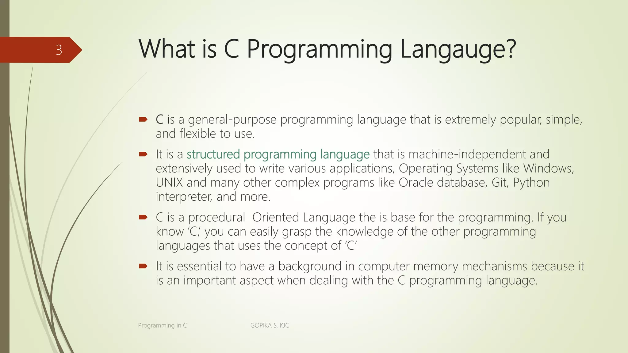 C Programming language - introduction | PPT