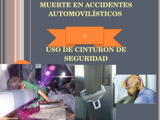 MUERTE EN ACCIDENTES AUTOMOVILÍSTICOS  USO DE CINTURÓN DE SEGURIDAD VS 