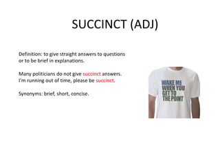Succint Example Cinvocabulary | PPTX