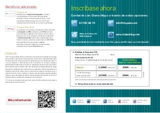 Empresa
iiR España
youtube.com/
iirespana
flickr.com/photos/
iirspain
@iiR_Spain
#iiREventos
facebook.com/
iirspain
Inscríbase ahora
Contacte con Diana Mayo a través de estas opciones:
info@iirspain.com
www.ciobanking.comNúñez de Balboa, 116
28006 Madrid
Nos pondremos en contacto con Vd. para confirmar su inscripción
Cancelación
Si Vd. no puede asistir, tiene la opción de que una persona le sustituya en su lugar.
Para cancelar su asistencia, comuníquenoslo con, al menos, 2 días laborables antes
del inicio del evento. Se le enviará la documentación una vez celebrado el evento (**)
y le será retenido un 30% del precio de la inscripción en concepto de gastos
administrativos. Pasado este periodo no se reembolsará el importe de la inscripción.
iRR le recuerda que la entrada a este acto únicamente estará garantizada si el pago
del evento es realizado antes de la fecha de su celebración. Hasta 5 días antes de la
celebración del evento, iRR se reserva el derecho de modificar la fecha del curso o
anularlo. En estos casos se emitirá un vale por valor del importe abonado aplicable
a futuros cursos. En ningún caso iRR se hará responsable de los gastos incurridos en
desplazamiento y alojamiento contratados por el asistente.
(** En caso de cancelación del evento por parte de iRR el asistente podrá elegir la
documentación de otro evento)
Alojamiento
Benefíciese de la mejor tarifa disponible en el Hotel
correspondiente y en los Hoteles de la Cadena NH
haciendo su reserva a través de Barceló Viajes, e-mail:
mad-barcelona@barceloviajes.com o Tel. 91 277 92 21,
indicando que está Vd. inscrito en un evento de iiR España.
Transportista Oficial
Los asistentes a los eventos que iiR España celebre obtendrán
un descuento del 45% en Business y del 50% en Turista
sobre las tarifas completas en los vuelos con Iberia e Iberia
Express. En los vuelos operados por Air Nostrum obtendrán
un 30% de descuento sobre tarifas completas Business y
Turista. La reserva y emisión se puede hacer en: SERVIBERIA
(902 400 500), Oficinas de Ventas de IBERIA,
www.iberia.com/ferias-congresos/ y/o Barceló Viajes,
indicando el Tour Code BT5IB21MPE0005.
Beneficios adicionales
Más información
91 700 48 70
Banking & Insurance CIO
Madrid, 28 de Mayo de 2015 BF138
Hotel Confortel Pío XII
Avda. Pío XII, 77. 28036 Madrid. Tel. 91 387 62 00
Estoy interesado en su documentación
PRECIO 1.299€ + 21% IVA
* Si efectúa el pago
Hasta el 24 de Abril 1.099€ + 21% IVA
iiR le recuerda que la inscripción a nuestras jornadas es personal
Div.B/MB
PRECIO ESPECIAL
BANCOS Y ASEGURADORAS
399€ + 21% IVA
299€ + 21% IVA
 