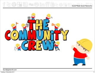 Social Media Social Networks




    laurelpapworth.com
Tuesday, 8 November 2011                                  5
 