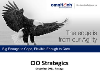Big Enough to Cope, Flexible Enough to Care



                 CIO Strategics
                     December 2011, Pattaya
 