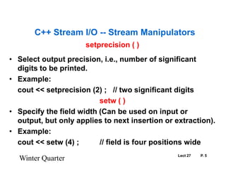 C++ io manipulation | PPTX image.