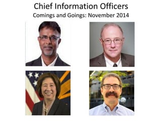 Chief Information Officers Comings and Goings: November 2014  