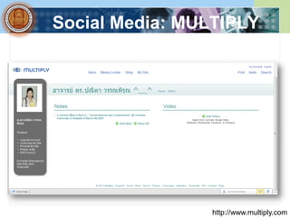 Social Media: MULTIPLY




                http://www.multiply.com
 