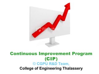 Continuous Improvement Program ( CIP ) ©  CGPU R&D Team, College of Engineering Thalassery 