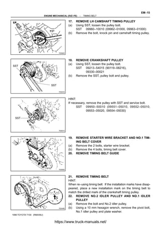 1996 TOYOTA T100 Factory Service Manual 