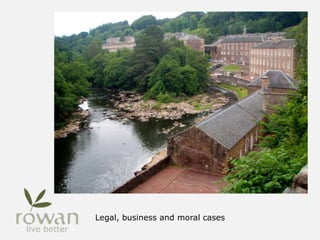 Legal, business and moral cases
 